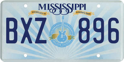 MS license plate BXZ896