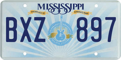MS license plate BXZ897