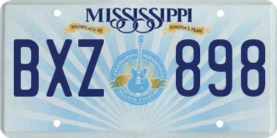 MS license plate BXZ898