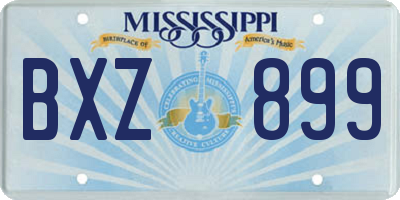 MS license plate BXZ899