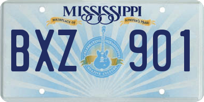 MS license plate BXZ901