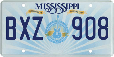 MS license plate BXZ908