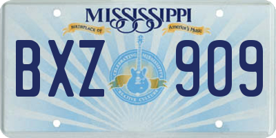 MS license plate BXZ909
