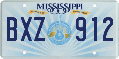MS license plate BXZ912