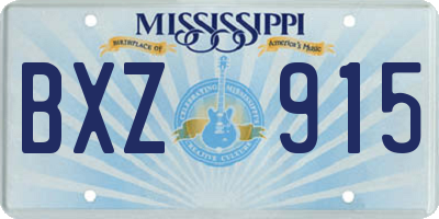 MS license plate BXZ915