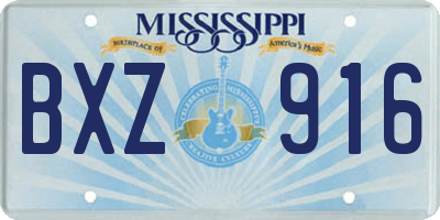 MS license plate BXZ916