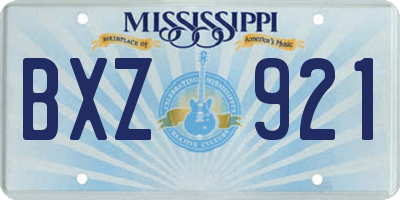 MS license plate BXZ921