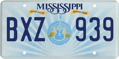 MS license plate BXZ939