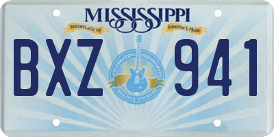 MS license plate BXZ941