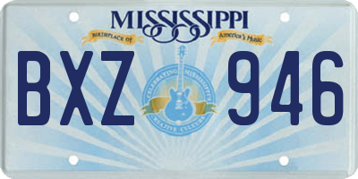 MS license plate BXZ946