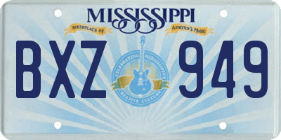 MS license plate BXZ949
