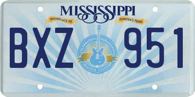 MS license plate BXZ951