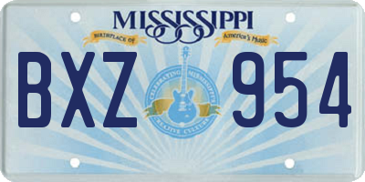 MS license plate BXZ954