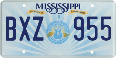 MS license plate BXZ955