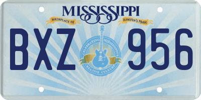 MS license plate BXZ956