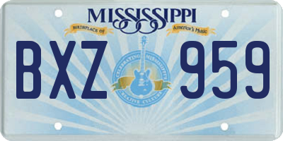 MS license plate BXZ959