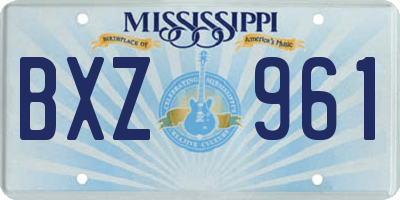 MS license plate BXZ961