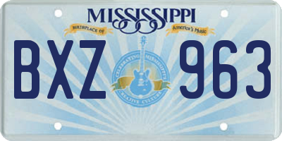 MS license plate BXZ963