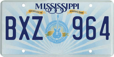 MS license plate BXZ964