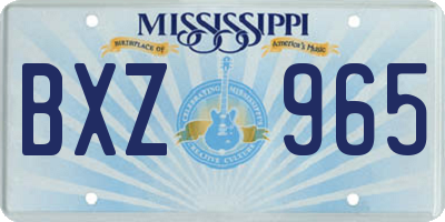 MS license plate BXZ965