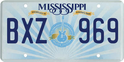 MS license plate BXZ969