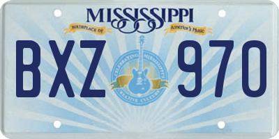 MS license plate BXZ970