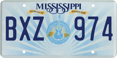 MS license plate BXZ974