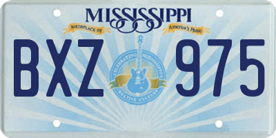 MS license plate BXZ975