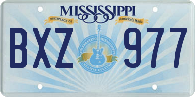 MS license plate BXZ977