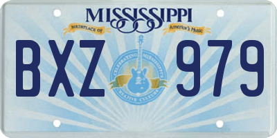 MS license plate BXZ979