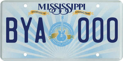 MS license plate BYA000