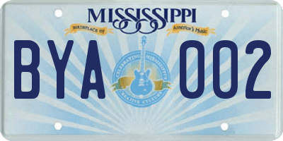 MS license plate BYA002