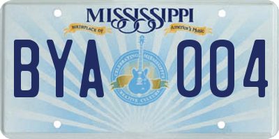 MS license plate BYA004