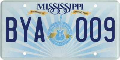 MS license plate BYA009
