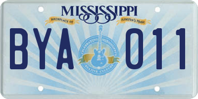 MS license plate BYA011