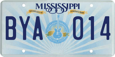 MS license plate BYA014