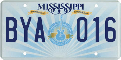 MS license plate BYA016