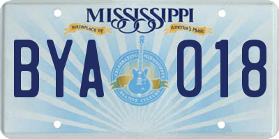 MS license plate BYA018
