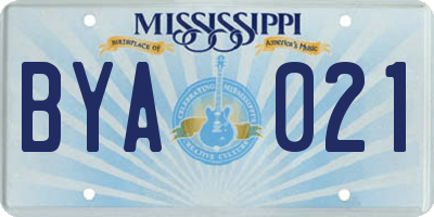 MS license plate BYA021