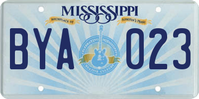 MS license plate BYA023