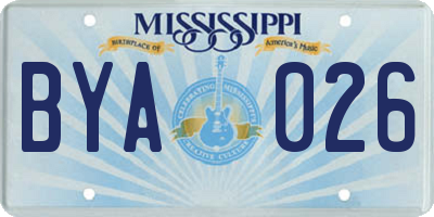 MS license plate BYA026