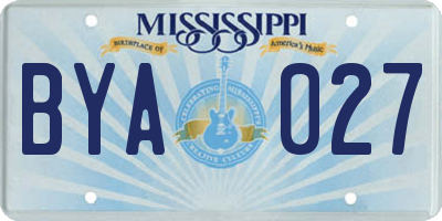 MS license plate BYA027