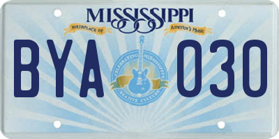 MS license plate BYA030