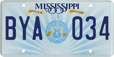 MS license plate BYA034