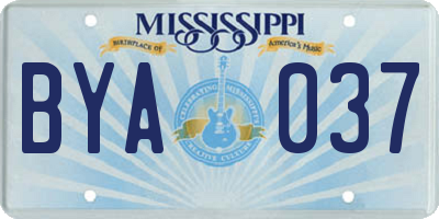 MS license plate BYA037