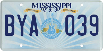 MS license plate BYA039