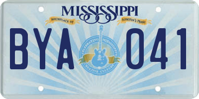 MS license plate BYA041