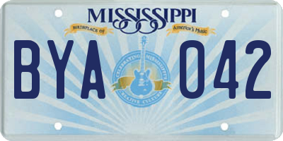 MS license plate BYA042