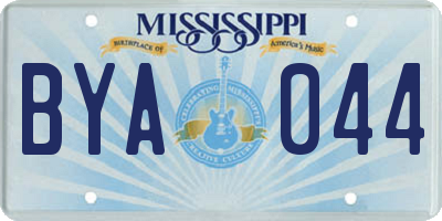 MS license plate BYA044