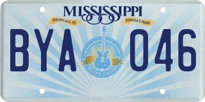 MS license plate BYA046